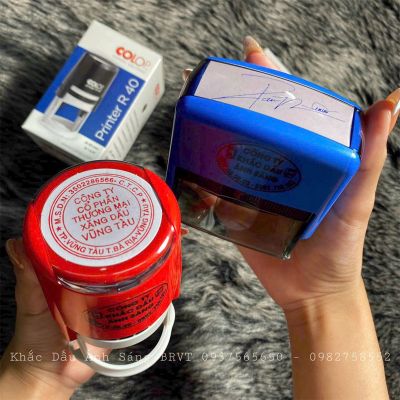Khắc dấu tròn công ty và chữ ký