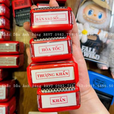 Khắc dấu vuông bản sao số - hỏa tốc - thượng khẩn - khẩn