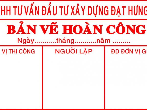 Dấu bản vẽ hoàn công